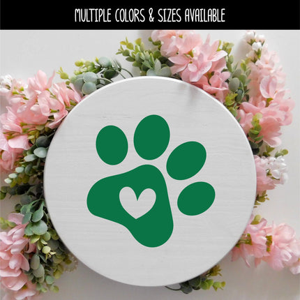 Dog Paw with Heart Vinyl Decal/Sticker