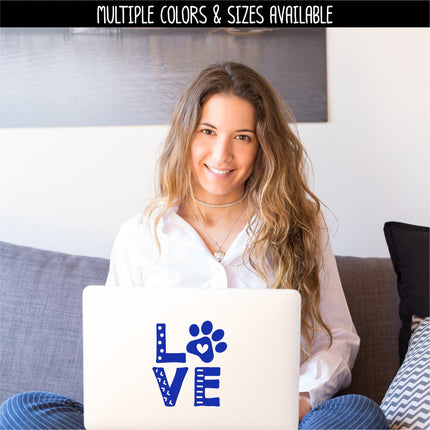 Love with Paw Vinyl Decal/Sticker