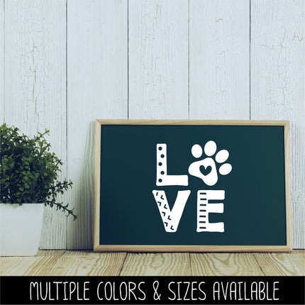 Love with Paw Vinyl Decal/Sticker
