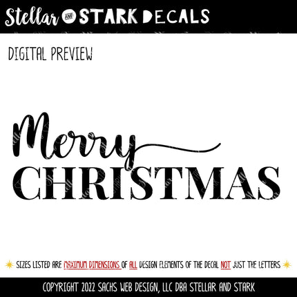Merry Christmas Vinyl Decal/Sticker