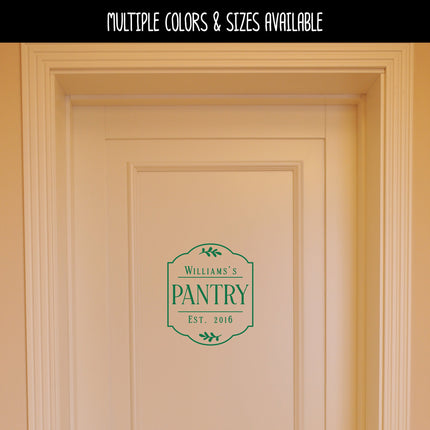 Custom Pantry Vinyl Decal/Sticker