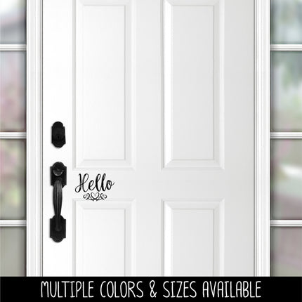 Hello with Heart Scroll Vinyl Decal/Sticker