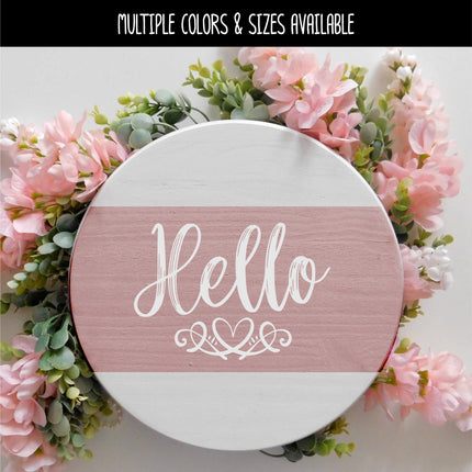 Hello with Heart Scroll Vinyl Decal/Sticker