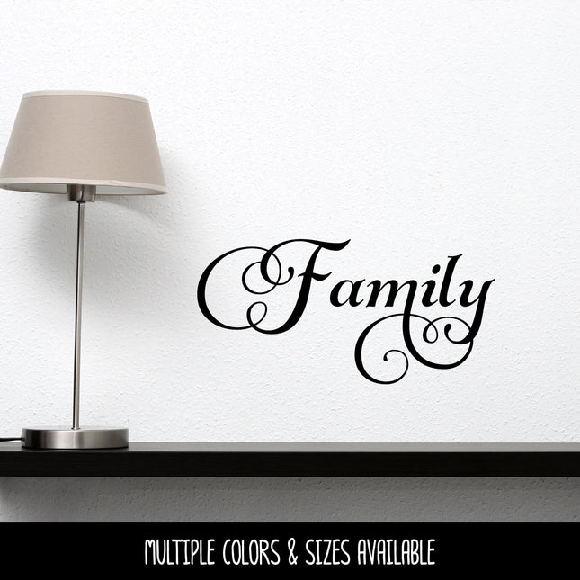 Cursive Family Heart Vinyl Decal/Sticker