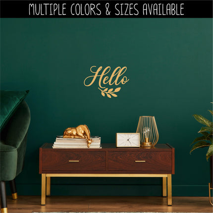 Hello with Leaves Vinyl Decal/Sticker
