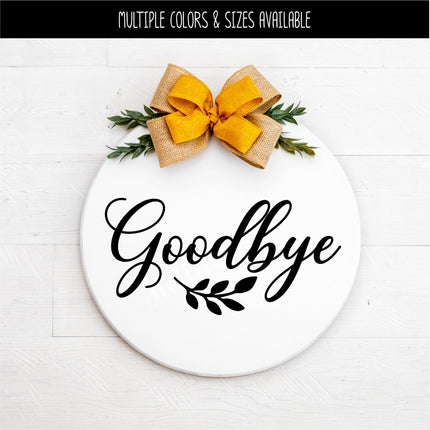 Goodbye with Leaves Vinyl Decal/Sticker