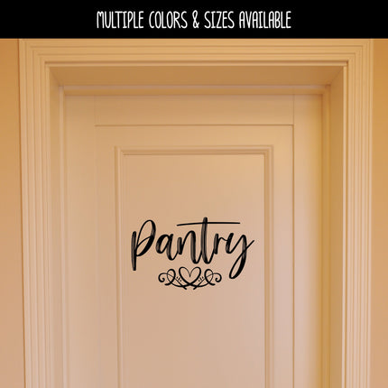 Pantry with Heart Scroll Vinyl Decal/Sticker