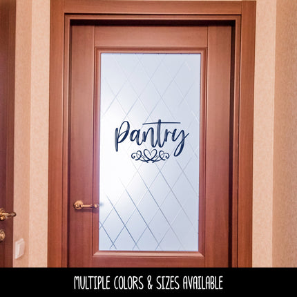 Pantry with Heart Scroll Vinyl Decal/Sticker