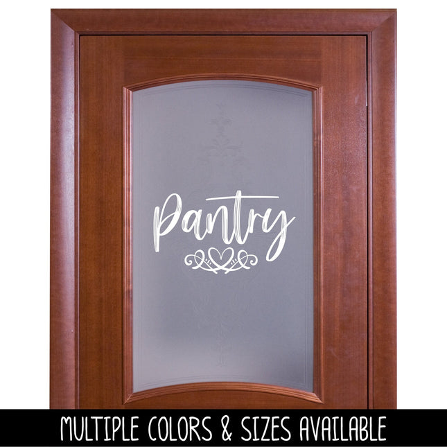 Pantry with Heart Scroll Vinyl Decal/Sticker