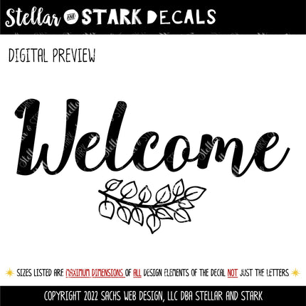 Welcome with Branch Vinyl Decal/Sticker