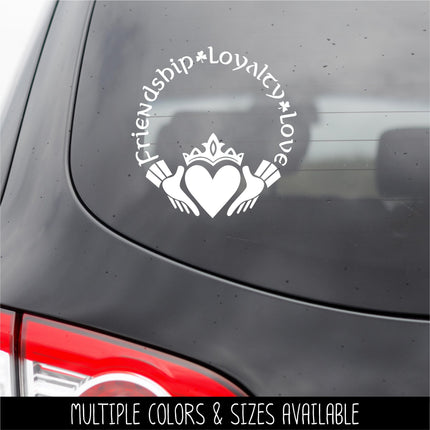 Claddagh Ring Friendship Loyalty Love Vinyl Decal/Sticker