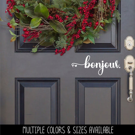 Bonjour with Heart Vinyl Decal/Sticker