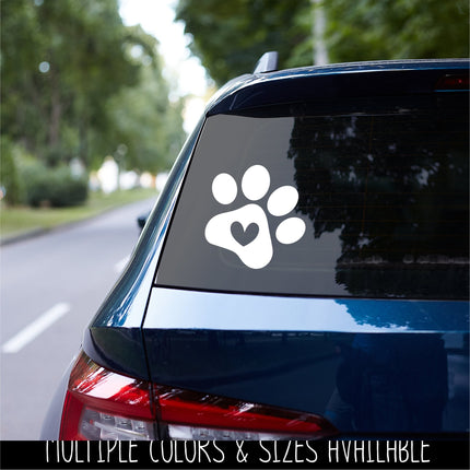 Dog Paw with Heart Vinyl Decal/Sticker