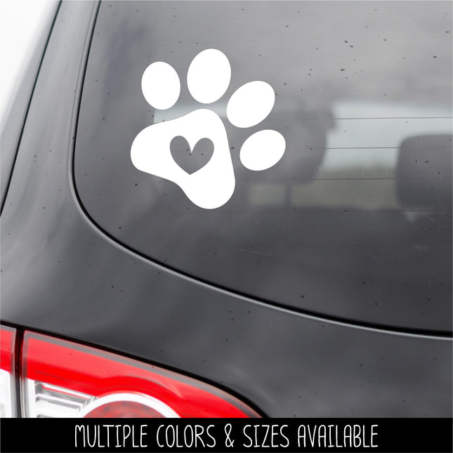 Dog Paw with Heart Vinyl Decal/Sticker