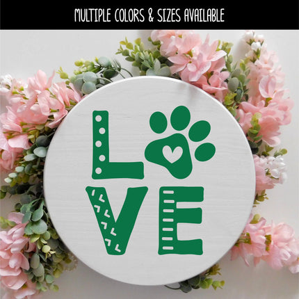 Love with Paw Vinyl Decal/Sticker