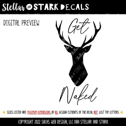 Get Buck Naked Vinyl Decal/Sticker
