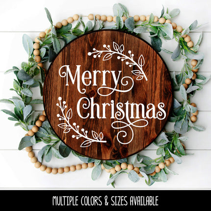 Merry Christmas Wreath Vinyl Decal/Sticker