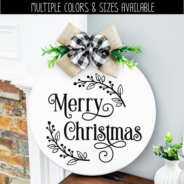 Merry Christmas Wreath Vinyl Decal/Sticker