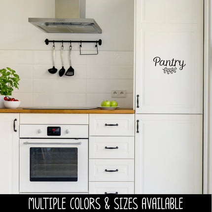 Pantry with Leaves Scroll Vinyl Decal/Sticker