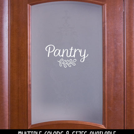 Pantry with Leaves Scroll Vinyl Decal/Sticker