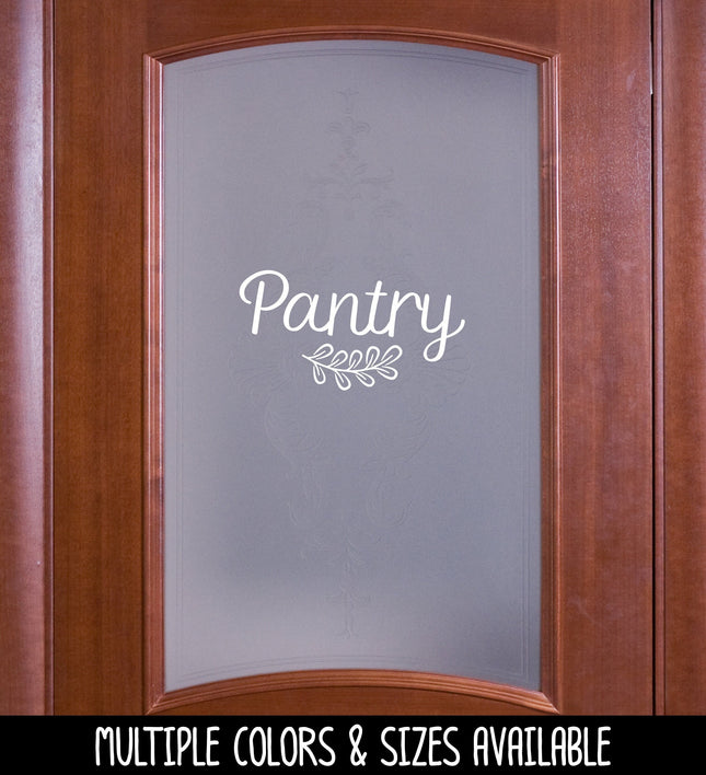 Pantry with Leaves Scroll Vinyl Decal/Sticker