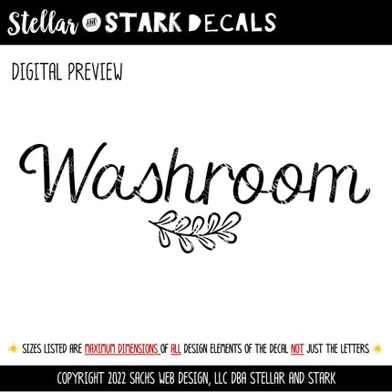 Washroom with Leaves Vinyl Decal/Sticker