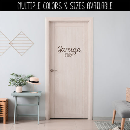 Garage with Leaves Vinyl Decal/Sticker