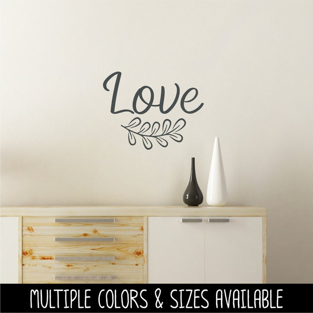 Love with Leaves Vinyl Decal/Sticker
