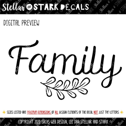 Family with Leaves Vinyl Decal/Sticker