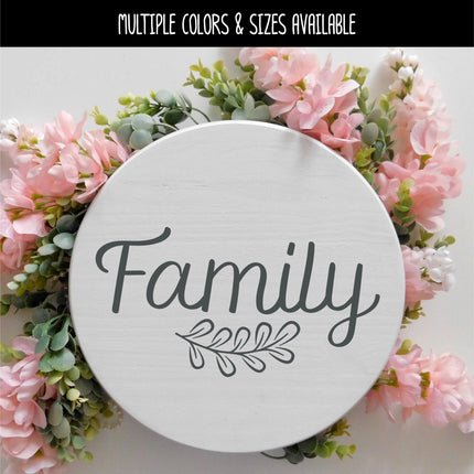 Family with Leaves Vinyl Decal/Sticker