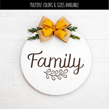 Family with Leaves Vinyl Decal/Sticker