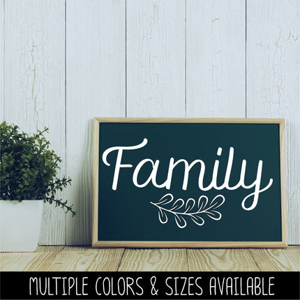 Family with Leaves Vinyl Decal/Sticker