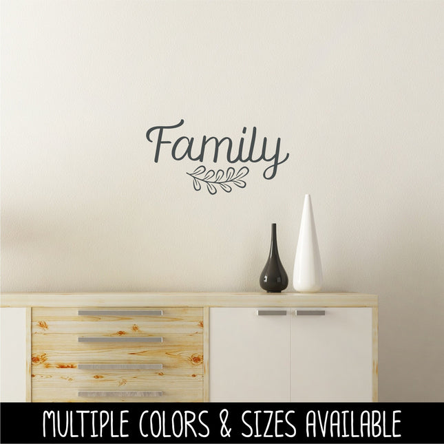 Family with Leaves Vinyl Decal/Sticker