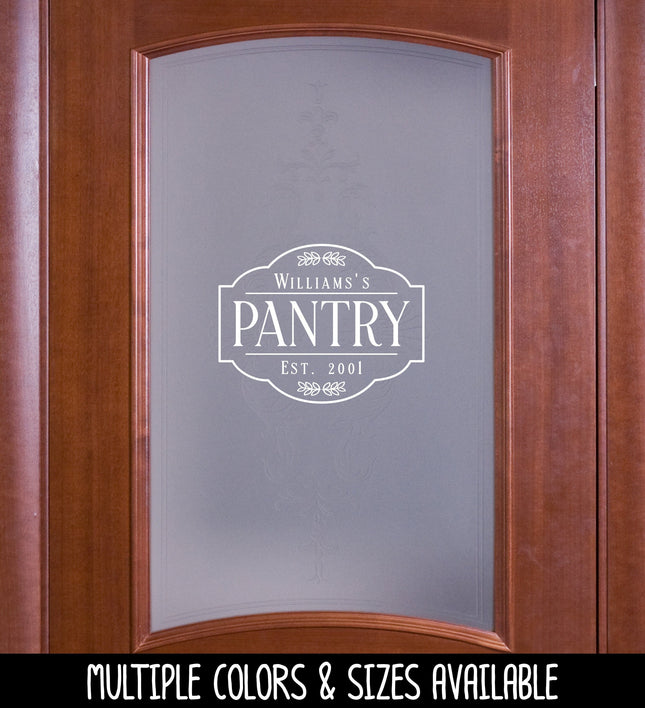 Custom Pantry Vinyl Decal/Sticker