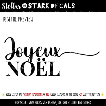 Joyeux Noel Vinyl Decal/Sticker