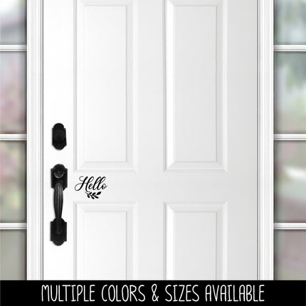 Hello with Leaves Vinyl Decal/Sticker