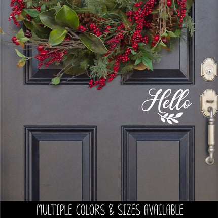 Hello with Leaves Vinyl Decal/Sticker