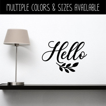 Hello with Leaves Vinyl Decal/Sticker