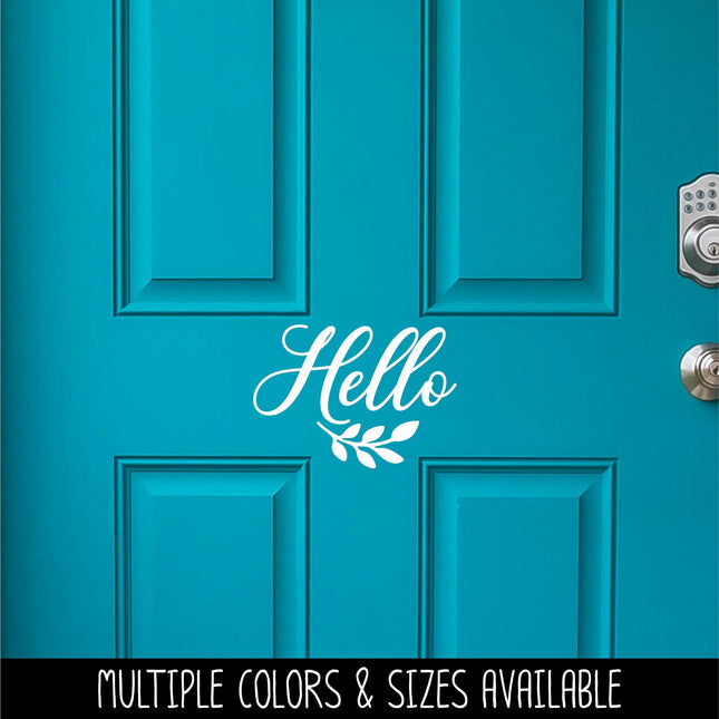 Hello with Leaves Vinyl Decal/Sticker