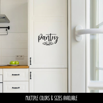 Pantry with Heart Scroll Vinyl Decal/Sticker