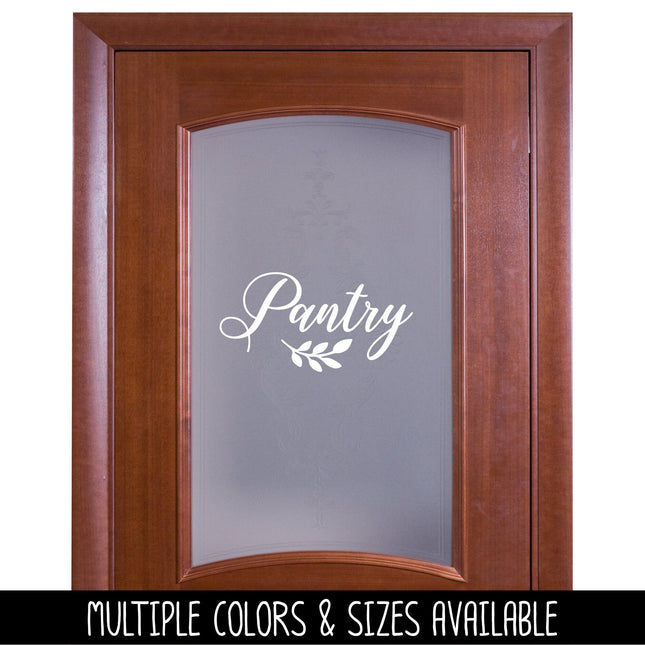 Pantry with Leaves Scroll Vinyl Decal/Sticker