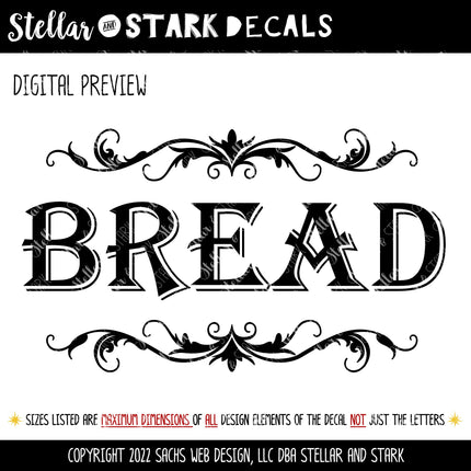 Bread with Scroll Vinyl Decal/Sticker