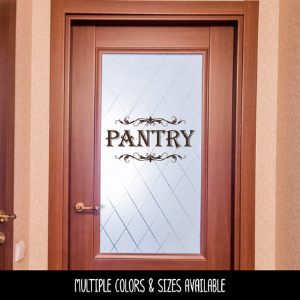 Pantry with Scroll Vinyl Decal/Sticker