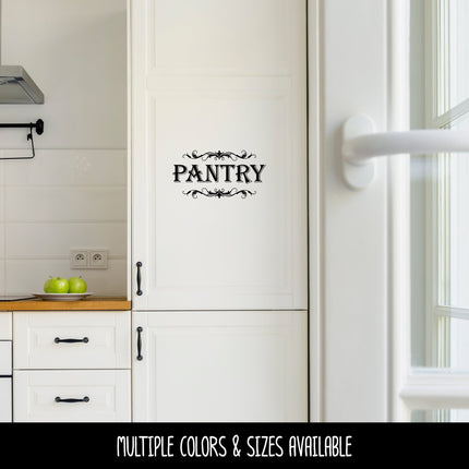 Pantry with Scroll Vinyl Decal/Sticker