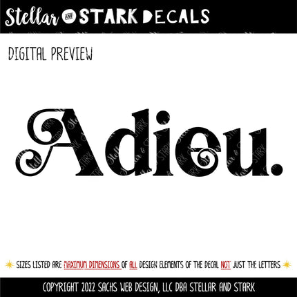 Chunky Adieu Vinyl Decal/Sticker