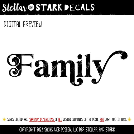 Chunky Family Heart Vinyl Decal/Sticker