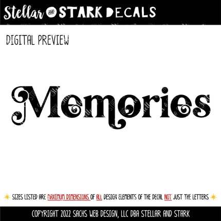 Memories Vinyl Decal/Sticker