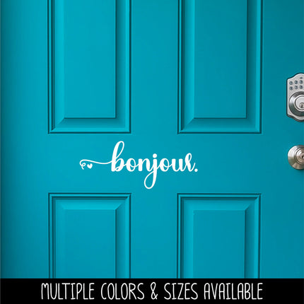 Bonjour with Heart Vinyl Decal/Sticker