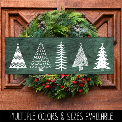 Five Christmas Trees Vinyl Decal/Sticker