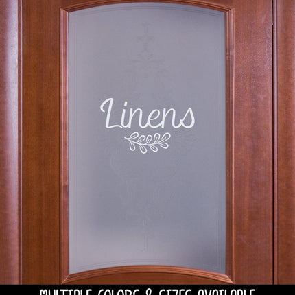 Linens with Leaves Vinyl Decal/Sticker